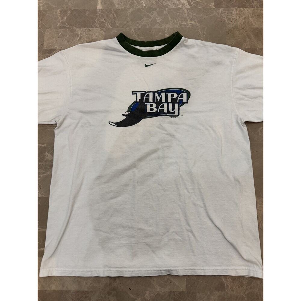 Vintage Rare Nike Tampa Bay Devil Rays shirt Old Logo Y2K Large Center Swoosh
